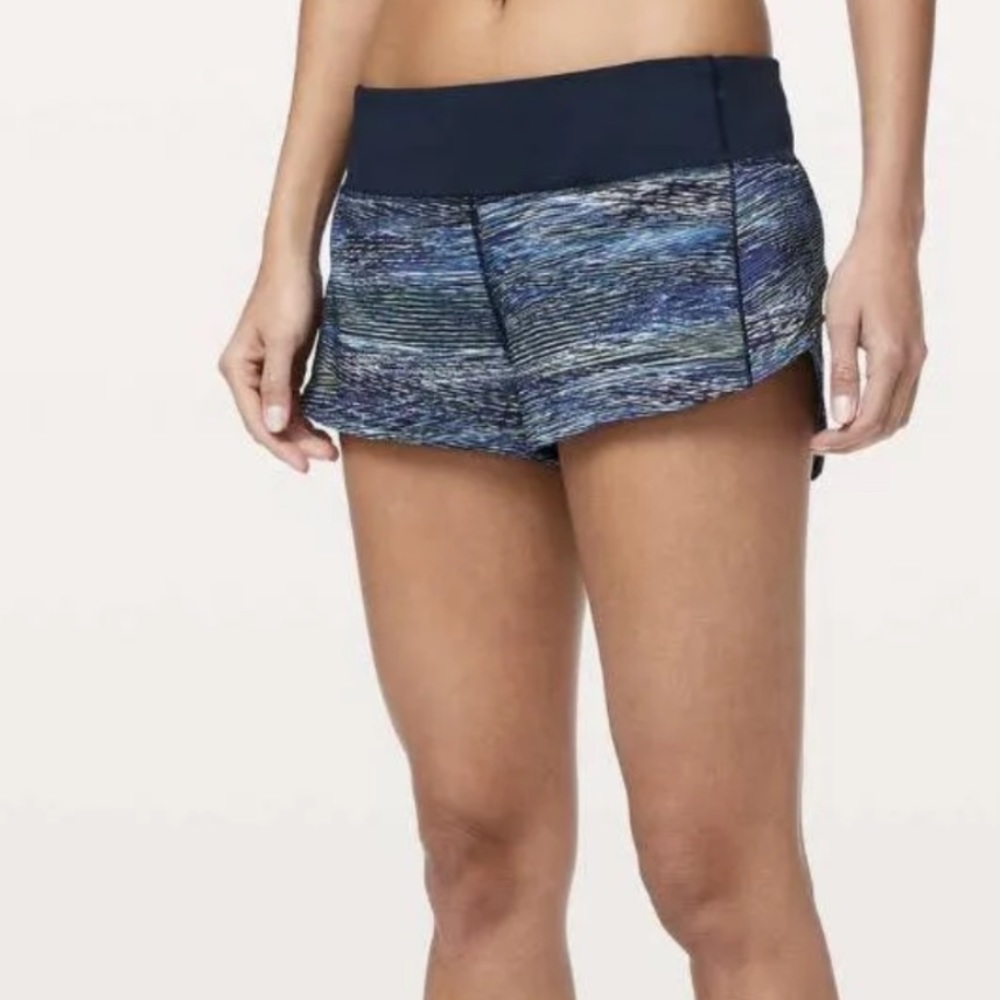 LULULEMON interconnect blue speed up shorts